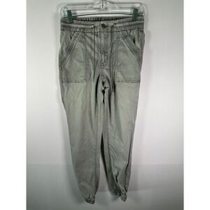 American Eagle Pants Womens 8 Jogger Elastic Waist Drawstring Cargo Utility Gray